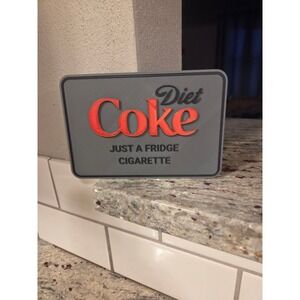 Diet Coke Just A Fridge Cigarette Gray Red Sign